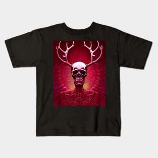 Skull With Antlers Kids T-Shirt